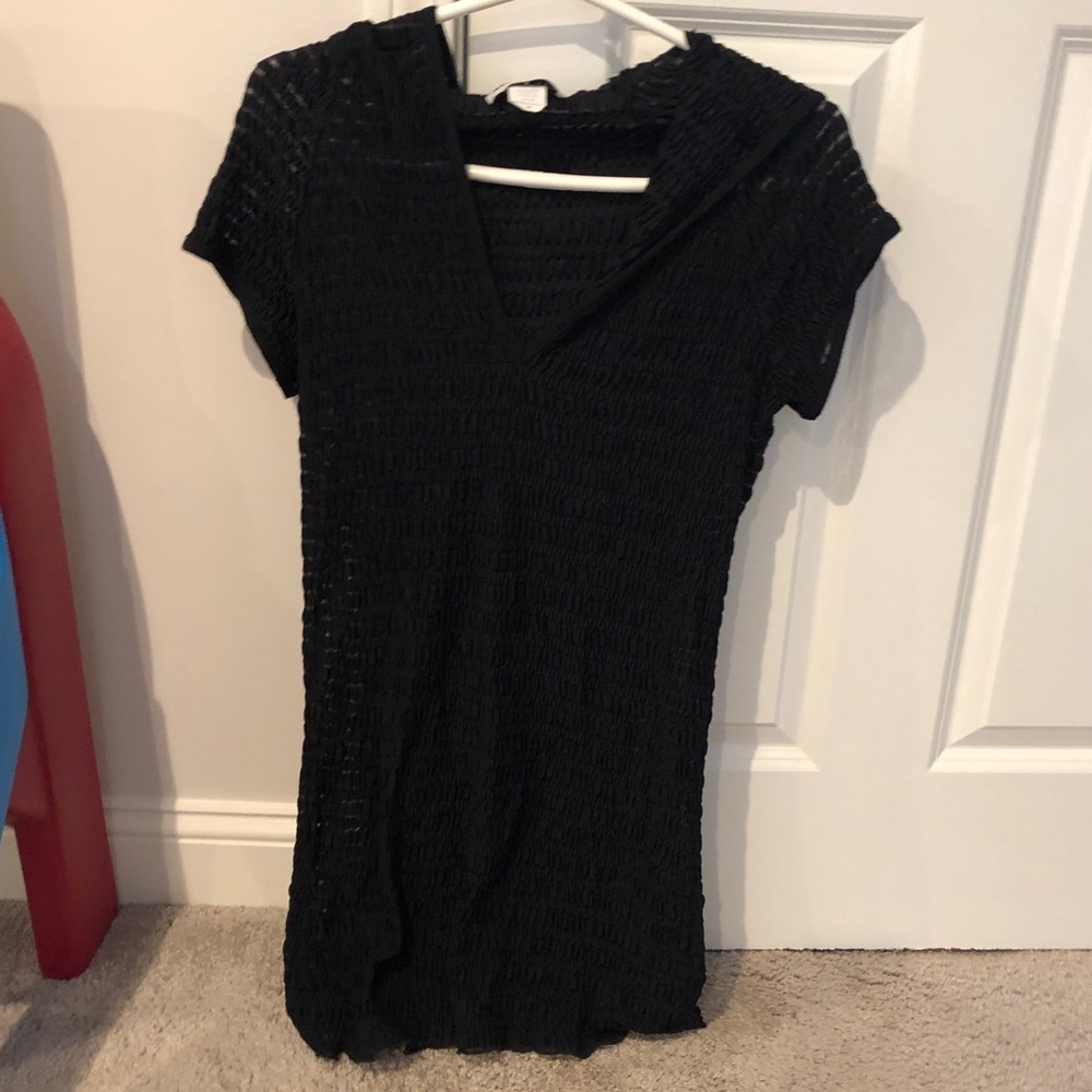 Black sheer beach coverup